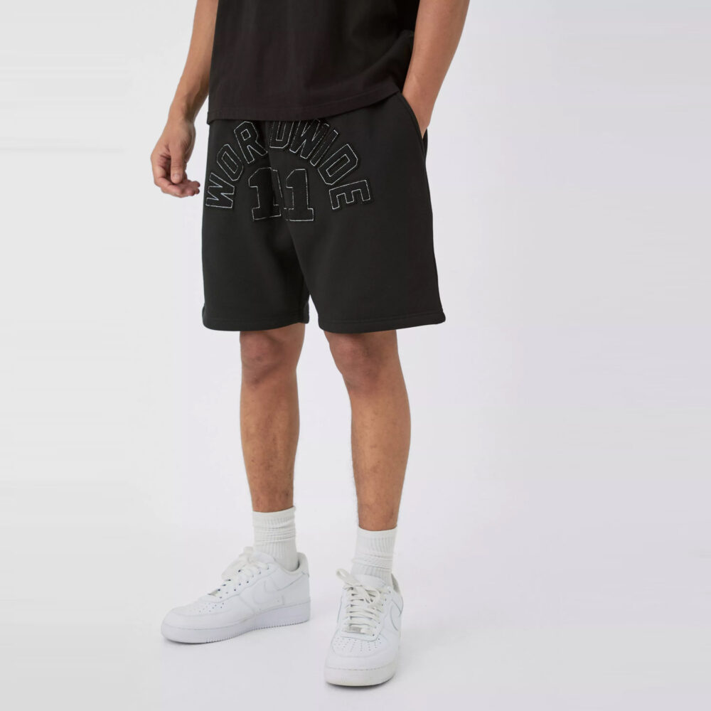Relaxed Mid Length Waffle Applique Shorts