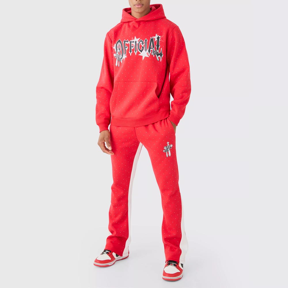 Regular Fit All Over Rhinestone Official Tracksuit