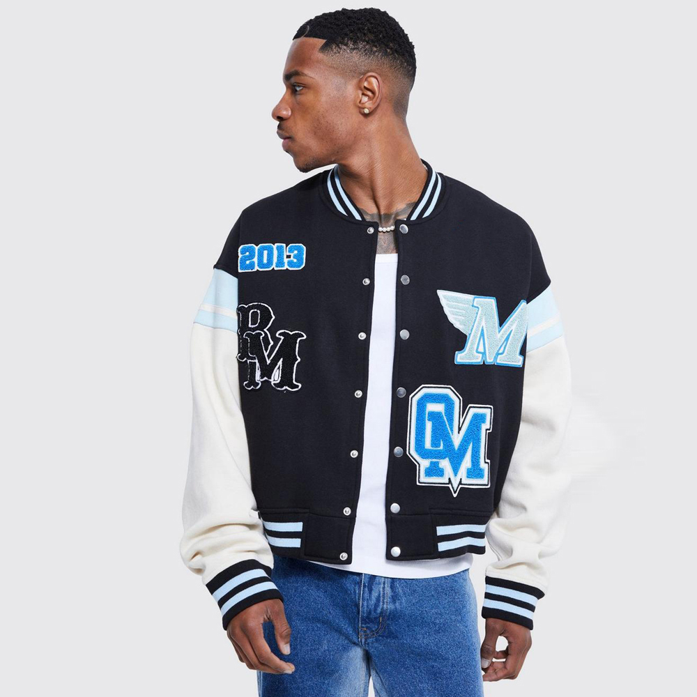 Oversized Boxy Jersey Varsity Jacket