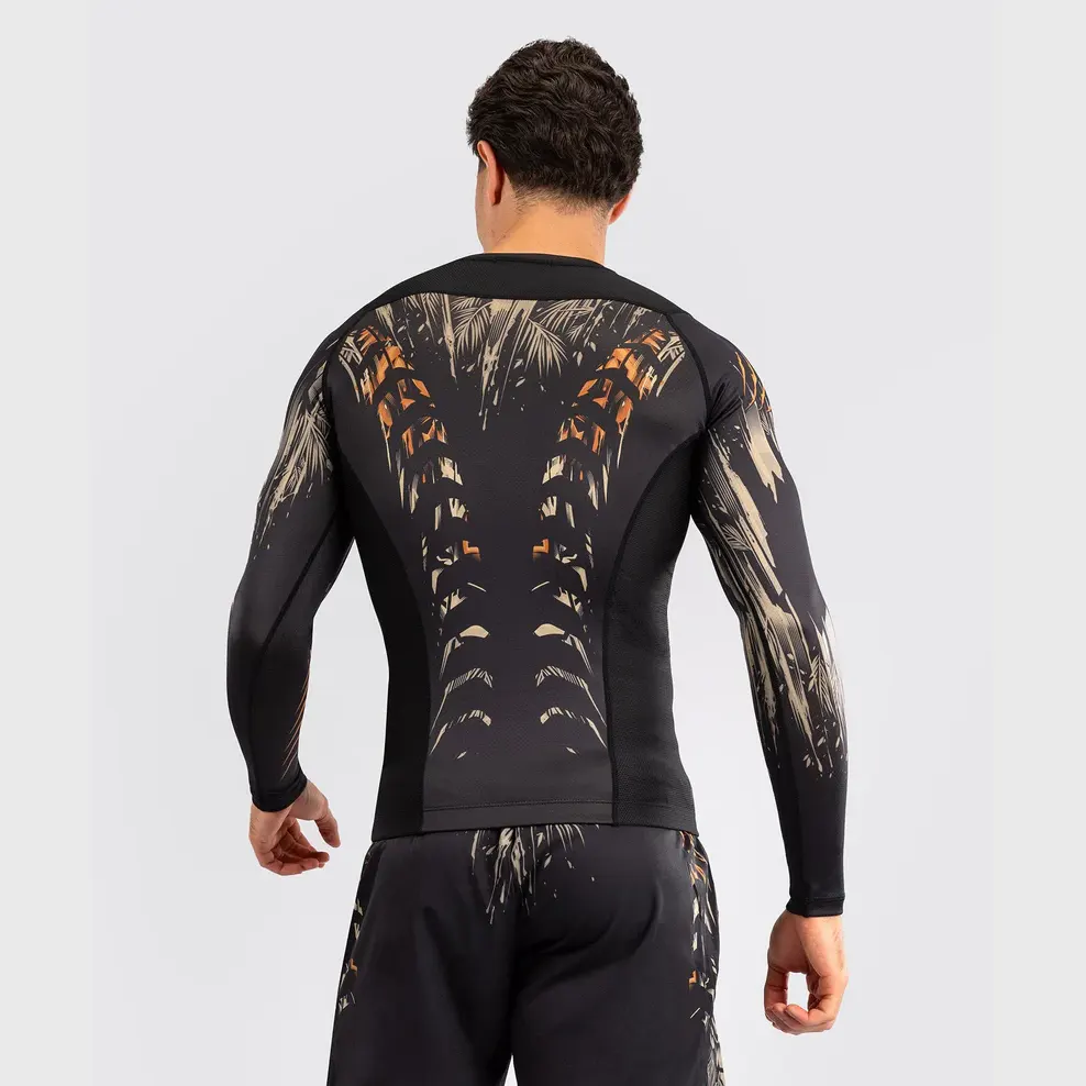Short Sleeves Rash Guard Black White
