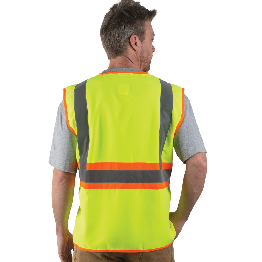 Reflective Safety Vest Orange Mesh, High Visibility Vest with Pockets and Zipper