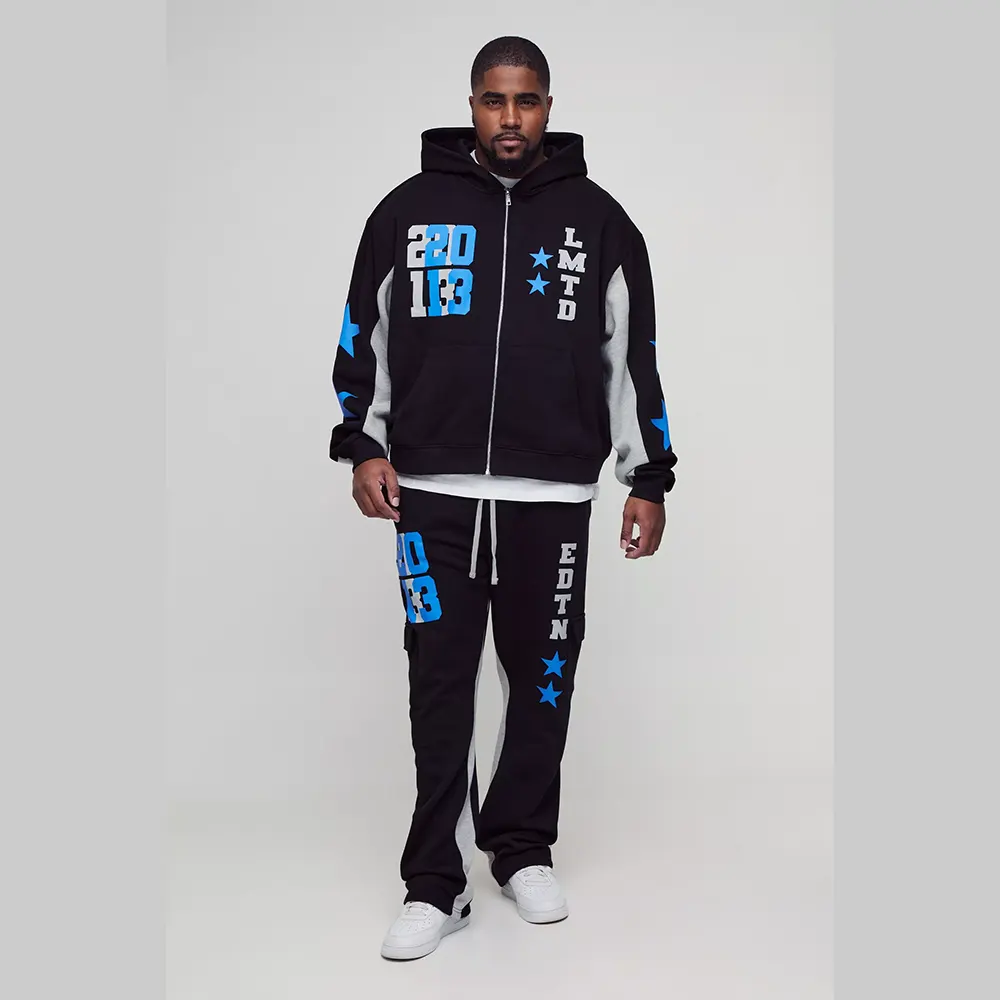 Oversized Graffiti Hoodie Short Tracksuit