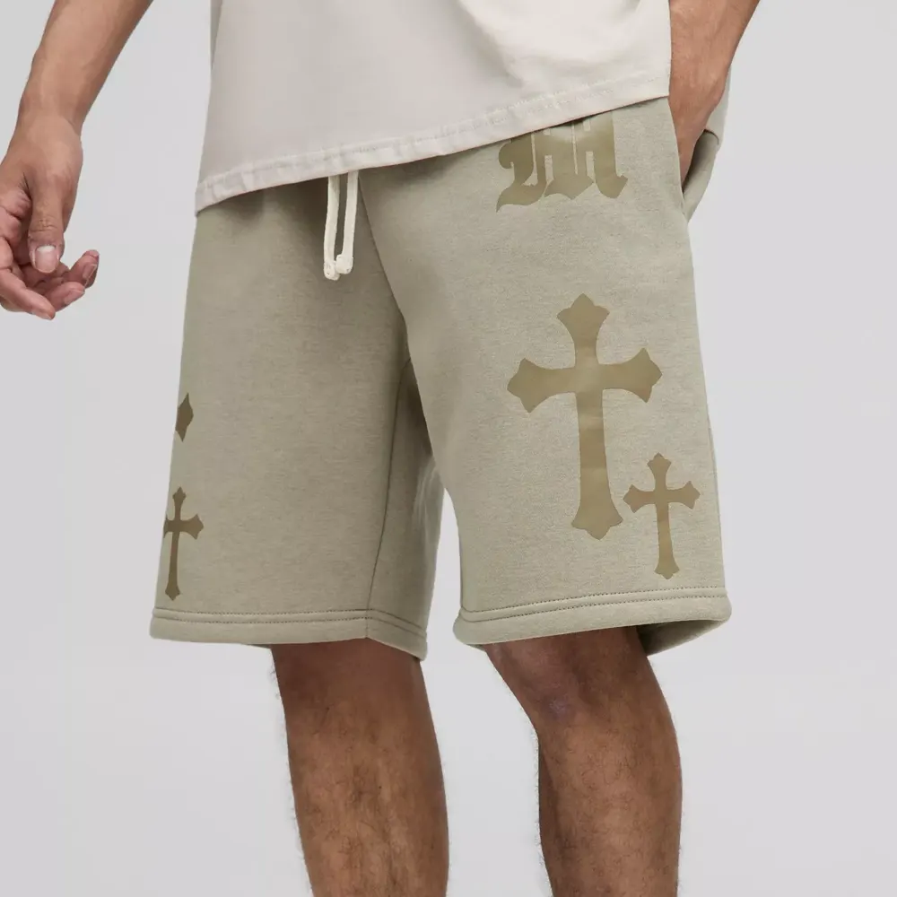 Washed Camo Fixed Waist Relaxed Cargo Shorts