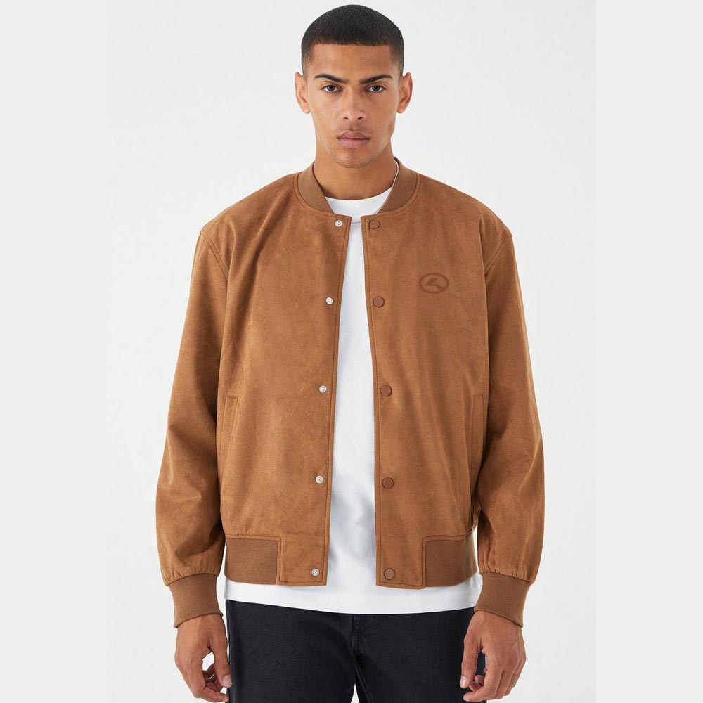 Oversized Collared Printed Bomber